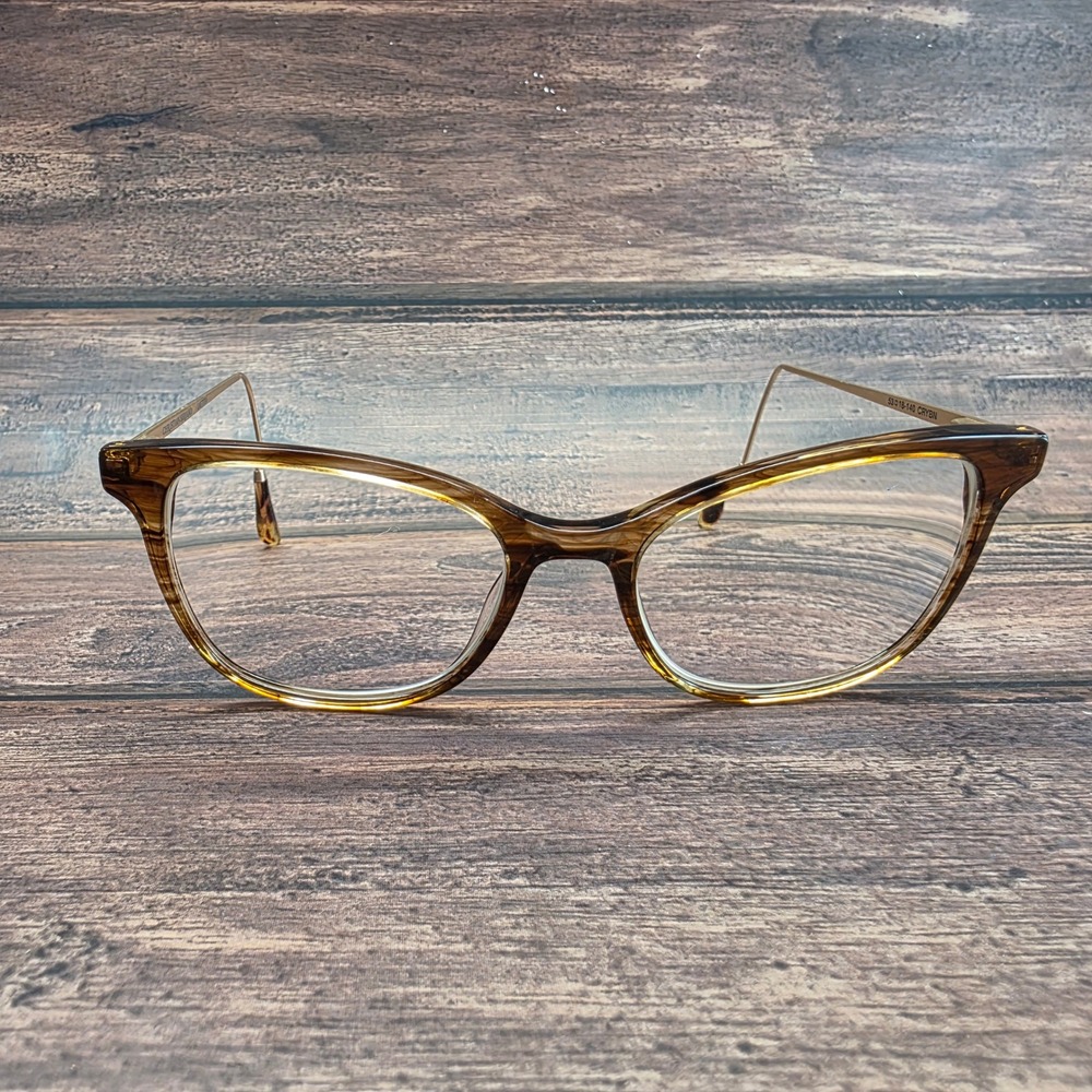 Christian Siriano Laetitia Brown Woodgrain Cat Eye 53-18 140 FRAMES ONLY